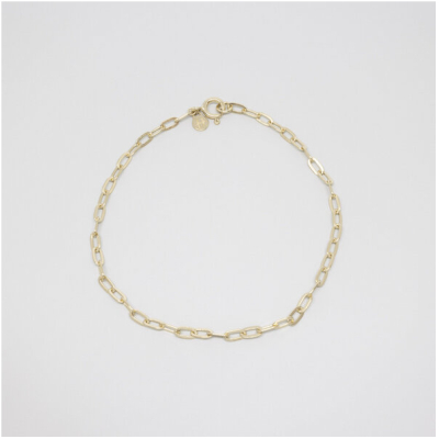 fejn jewelry Fußkette 'link chain' - flache Gliederkette aus Silber/vergoldet