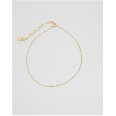 fejn jewelry Fußkette 'single pearl' mit Süsswasserperle Silber/vergoldet