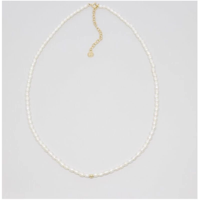 fejn jewelry Kette 'pearl' mit Süsswasserperlen Silber/vergoldet