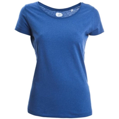glore Basics T-Shirt mit weitem U-Ausschnitt - Sissi meliert - aus Bio-Baumwolle