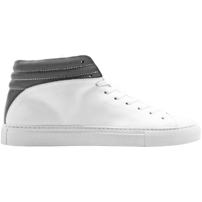 hoher Sneaker aus Leder "nat-2 Sleek white reflective" in weiß