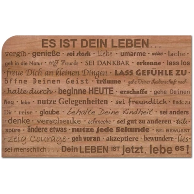 holzpost Postkarte aus Holz "Es ist Dein Leben"