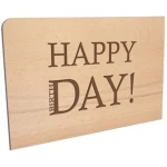 holzpost Postkarte aus Holz "HAPPY DAY"