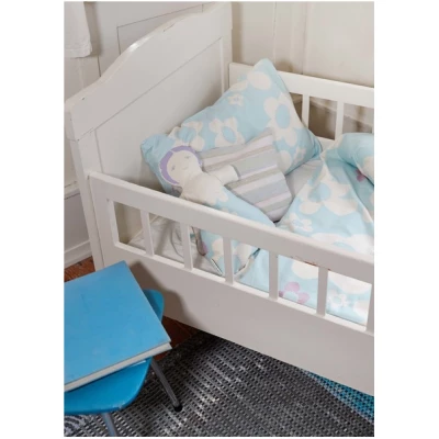 ingegerd Kinderbettwäsche blume blau für Wiege und Kleinkindbett