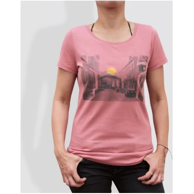 little kiwi Damen T-Shirt, "Urbanität im Wandel", Dyed Salty Rose