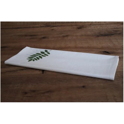 luscinia Tischläufer "Pflanzenblatt" handbedruckt