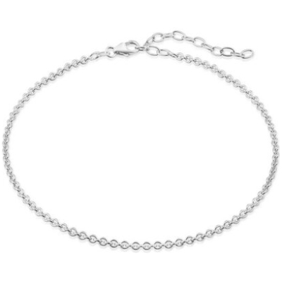 modabilé Fußkette Ankerkette rund 23cm +5cm 925 Sterling Silber Fußkettchen (2,4mm)