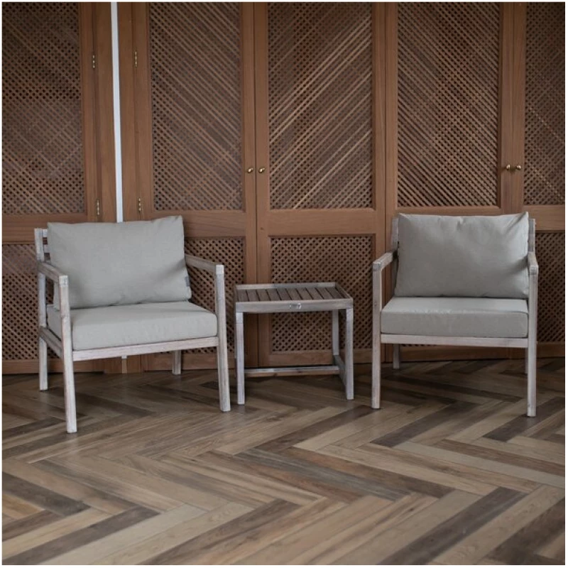 mypureliving Stühle 2er Set Cozy in beige mit Beistelltisch | LOOKS by Wolfgang Joop