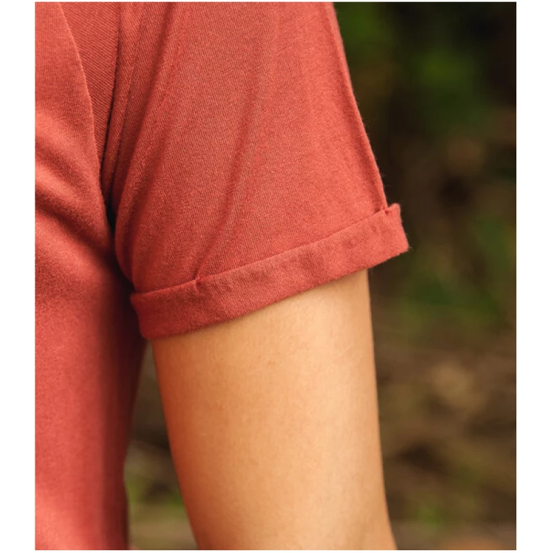 päfjes Ella Eichhorn - Fair gehandeltes Modal Rolled Sleeve Frauen T-Shirt - Marsala