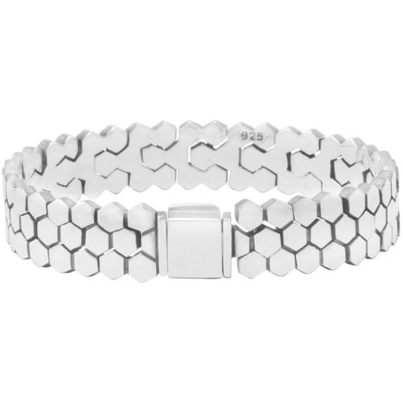pakilia Silber Armband Hexagon Fair-Trade und handmade