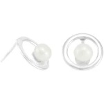 pakilia Silber Ohrringe Schaukelnde Perle Fair-Trade und handmade