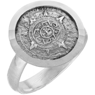 pakilia Silber Ring Aztekenkalender Fair-Trade und handmade