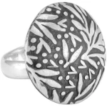 pakilia Silber Ring Blättermuster Fair-Trade und handmade