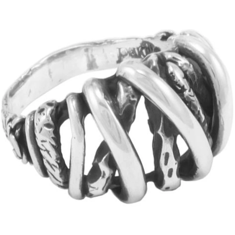 pakilia Silber Ring Gitter Fair-Trade und handmade