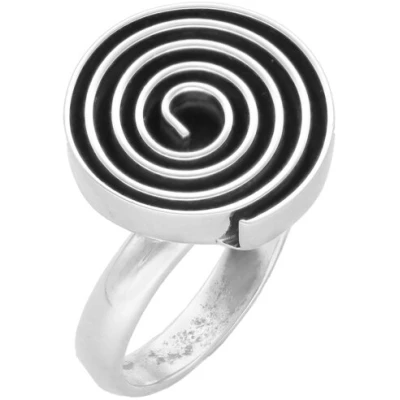 pakilia Silber Ring Labyrinth rund Fair-Trade und handmade