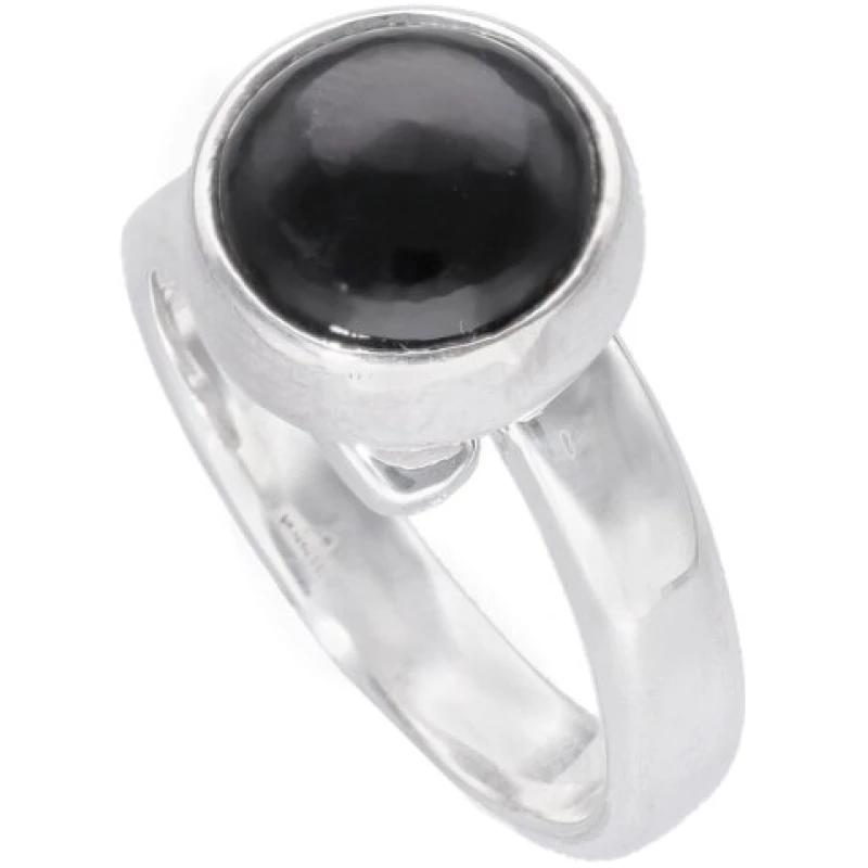pakilia Silber Ring Obsidian Fair-Trade und handmade