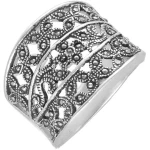 pakilia Silber Ring Pyrit-Steinchen Fair-Trade und handmade #10 US