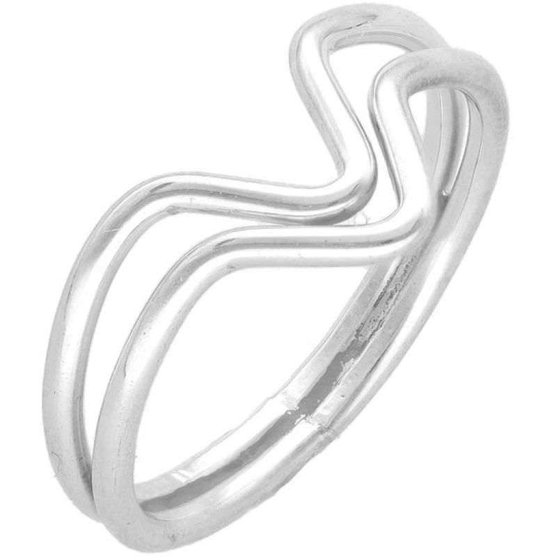 pakilia Silber Ring doppel V Fair-Trade und handmade