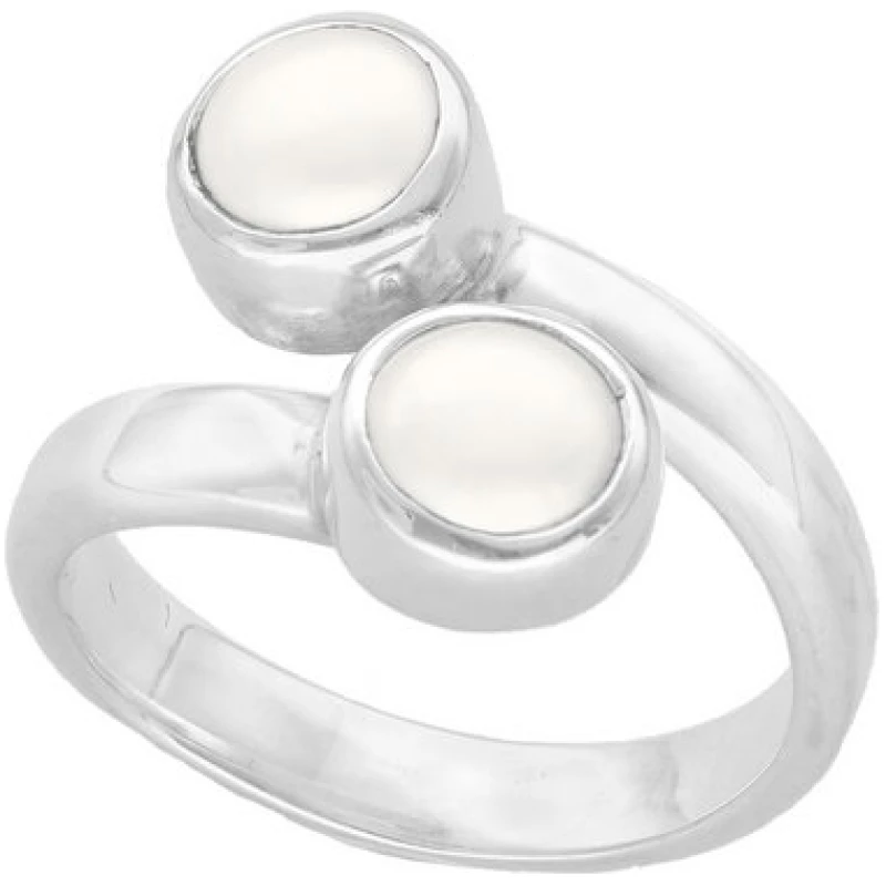 pakilia Silber Ring doppelte Perlen Fair-Trade und handmade