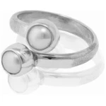 pakilia Silber Ring doppelte Perlen Fair-Trade und handmade