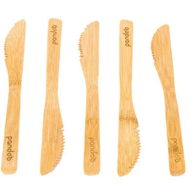 pandoo 5er-Set: Messer aus Bambus - wiederverwendbar & umweltfreundlich