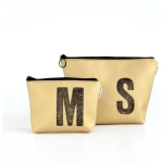renna deluxe Kulturtasche und Kosmetiktasche personalisiert mit Monogramm GOLD