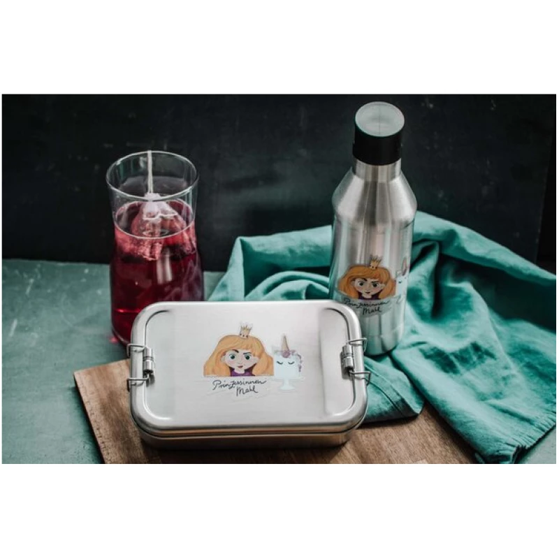 tindobo Edelstahl SET Lunchbox & Trinkflasche Prinzessin (Blond)