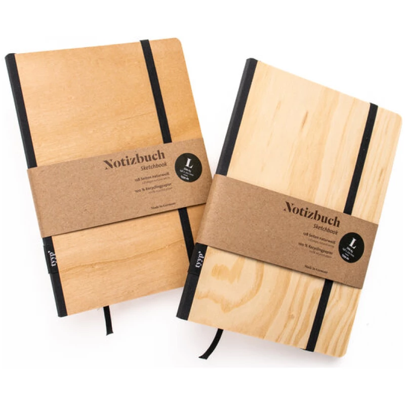 tyyp Nachhaltiges Design-Notizbuch A5 Holz aus 100 % Recyclingpapier