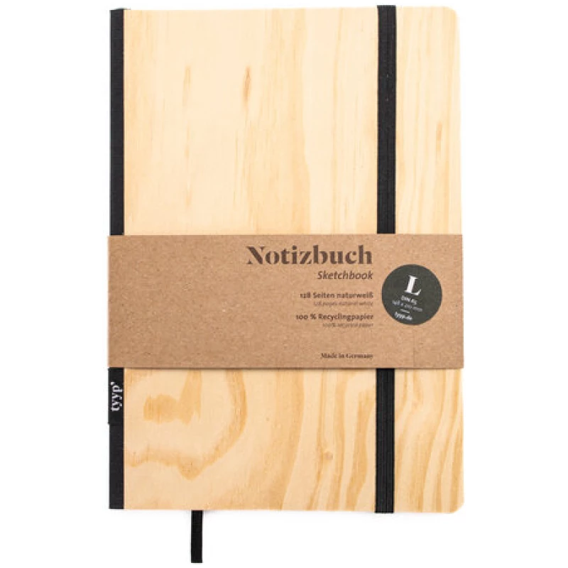 tyyp Nachhaltiges Design-Notizbuch A5 Holz aus 100 % Recyclingpapier