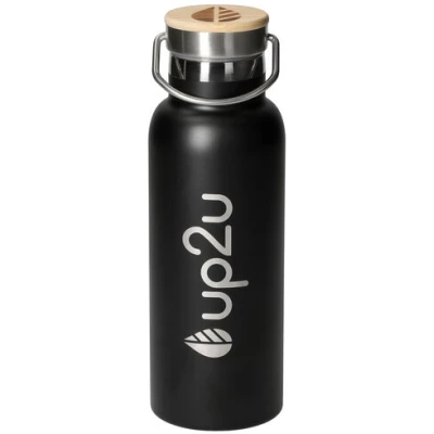 up2u Edelstahlflasche "MuC Bottle" | Thermosflasche mit Bambus | 500 ml