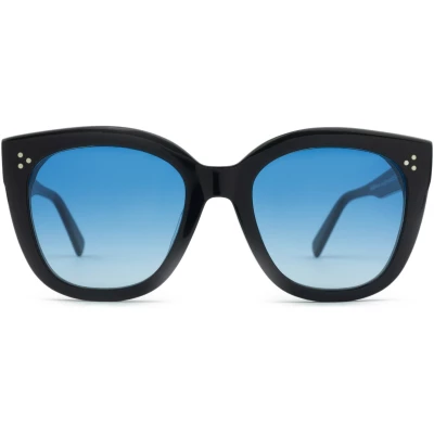 Alina Black / Oversized Cat-eye Sunglasses