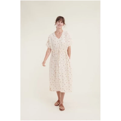 Basic Apparel Kleid ANJO mit feinem Blätterprint