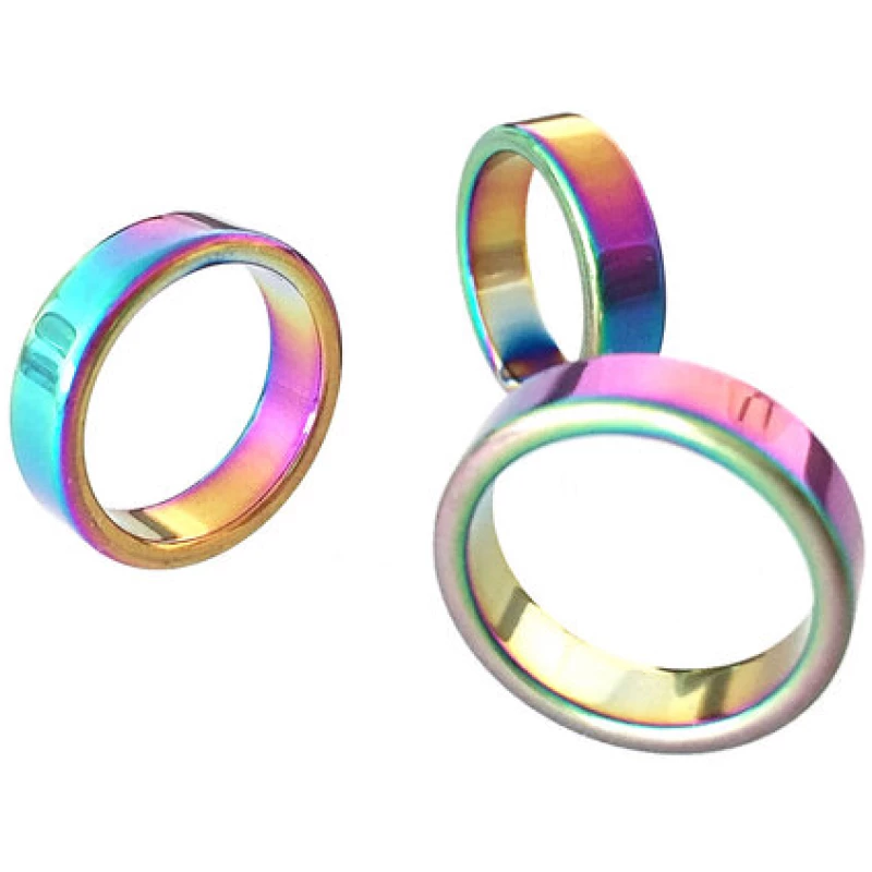 Crystal and Sage Hematit Ring in Regenbogenfarben