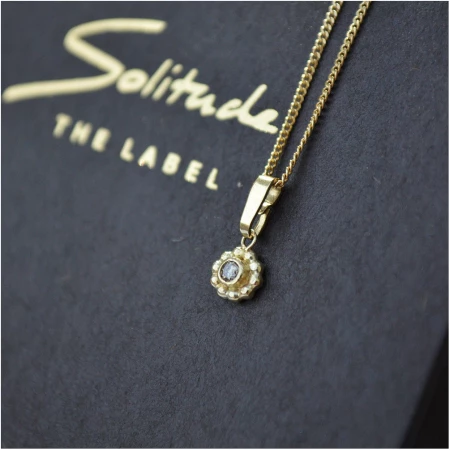Diamond Flower Necklace - Gold 14k Re-used Diamond