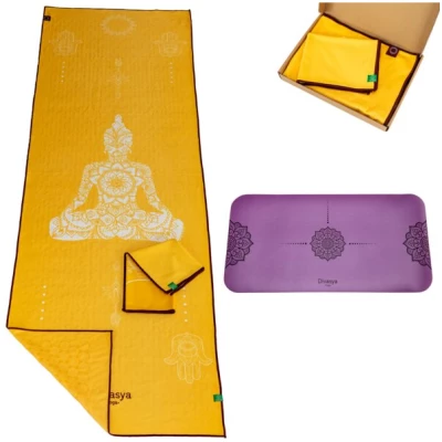 Divasya Yoga Travel-Set: 2 Yoga-Handtücher und 1 Yoga-Pad