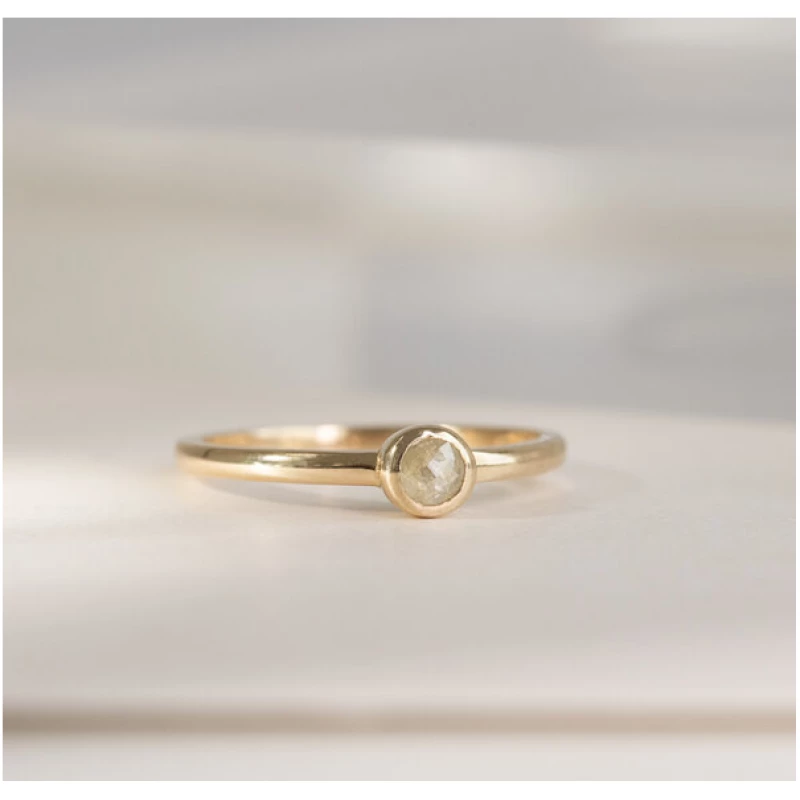Eppi Minimalistischer Ring mit einem Salt and Pepper Diamanten Emilien