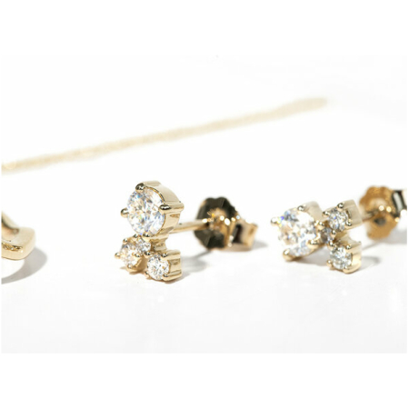 Eppi Silberne Cluster Ohrringe mit Moissaniten und Lab Grown Diamanten Kerrie