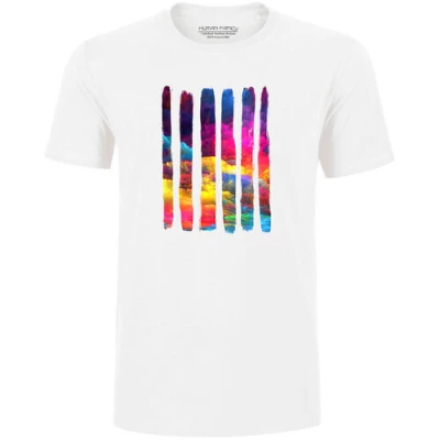 Human Family Herren Sommer T-Shirt "Colour Splash" in weiß aus 100% Bio-Baumwolle