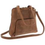 MoreThanHip Retro-Handtasche aus mattem Vintage-Öko-Leder - Poppy - braun oder schwarz