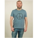NATIVE SOULS Slub T-Shirt Herren - Peace - light blue