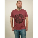 NATIVE SOULS T-Shirt Herren - Lion Sun - berry