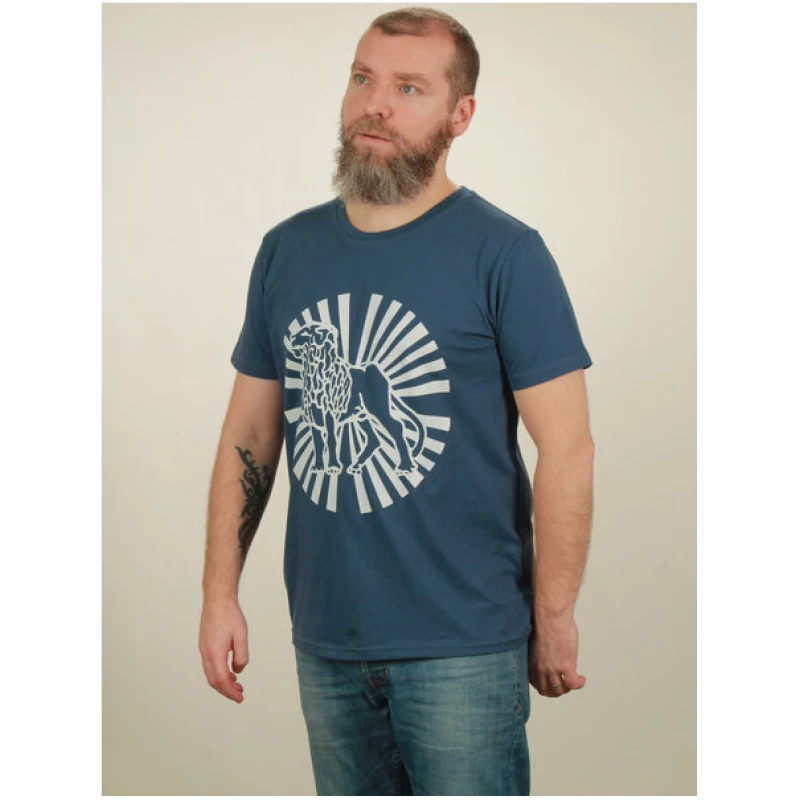NATIVE SOULS T-Shirt Herren - Lion Sun - dark blue