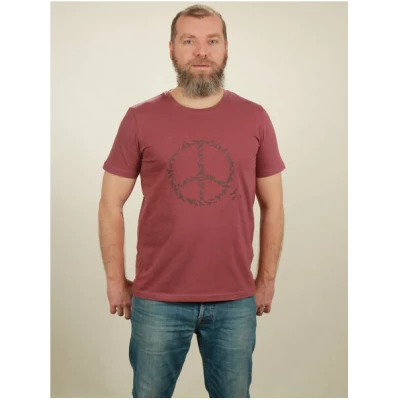 NATIVE SOULS T-Shirt Herren - Peace - berry