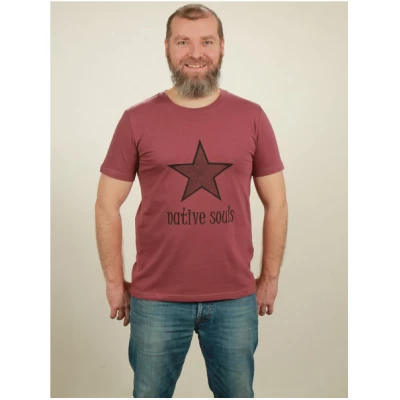 NATIVE SOULS T-Shirt Herren - Star - berry