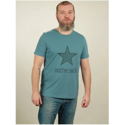 NATIVE SOULS T-Shirt Herren - Star - light blue
