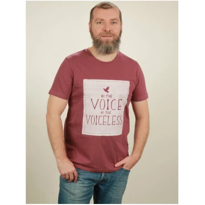 NATIVE SOULS T-Shirt Herren - Voiceless - berry