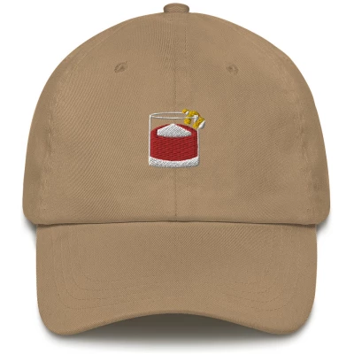 Negroni Glass - Embroidered Cap - Multiple Colors