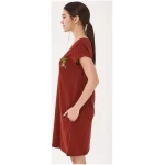 ORGANICATION Slub-Jersey-Kleid aus Bio-Baumwolle mit Stickerei