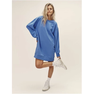 Oversized Sweatshirt Dress Blue - Organic Cotton