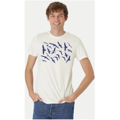 Peaces.bio - handbedruckte Biomode Fit T-Shirt Möwen Herren